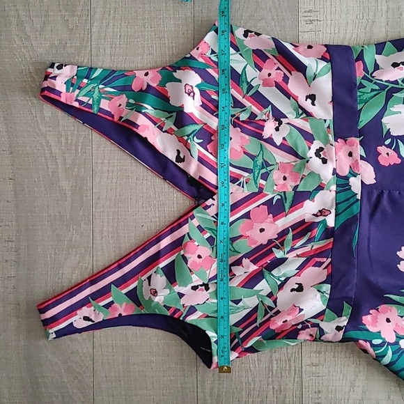 Vince Camuto US 12 Floral Indigo and Pink Sleeveless Summer Dress - Picture 8 of 14